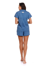 Пижама из органического хлопкового полотна (Размер: S) (Цвет: синий)