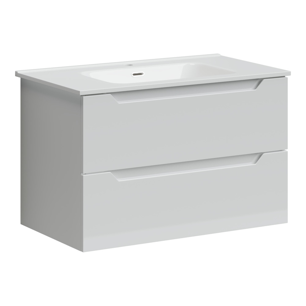 Тумба подвесная под раковину Sancos Norma 2.0, белый глянец 790х450х500