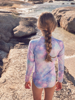 Купальник слитный на молнии для девочки Next AB7-021, Сиреневый