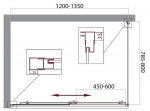 Душевой уголок BelBagno UNIQUE-AH-1-120/135-80-C-Cr 135х80 стекло прозрачное/профиль хром