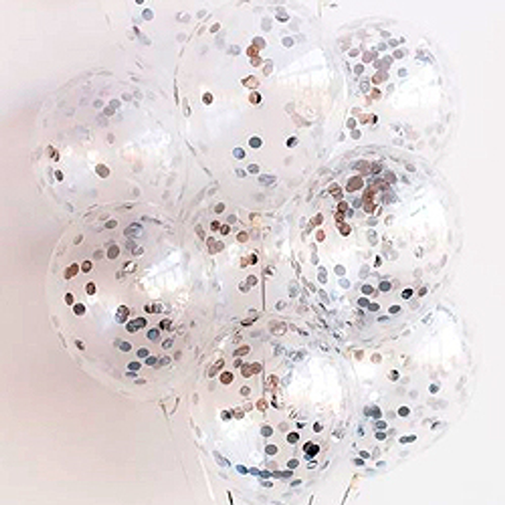 Шары с конфетти - серебро