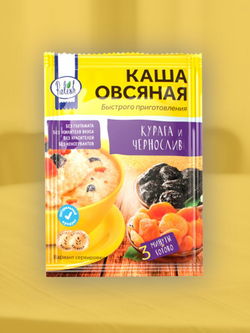 Каша быстрого приготовления Relish, овсяная, Курага и чернослив 35 гр. 35 шт.