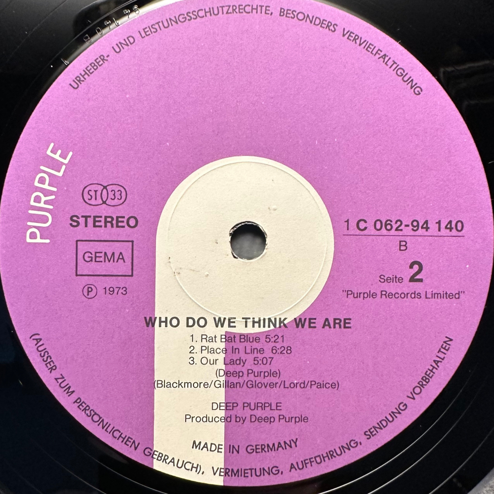 Deep Purple - Who Do We Think We Are (Германия 1973г.)