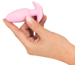 Розовая анальная пробка с вибрацией Cuties Vibrating Mini Butt Plug - 8 см. (Цвет: розовый)