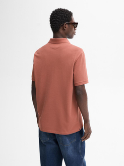 Massimo Dutti Поло из рельефного хлопкового пике, жжено-оранжевый