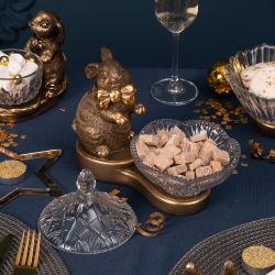 Конфетница-сахарница Кролик Банни Бронза с чашей