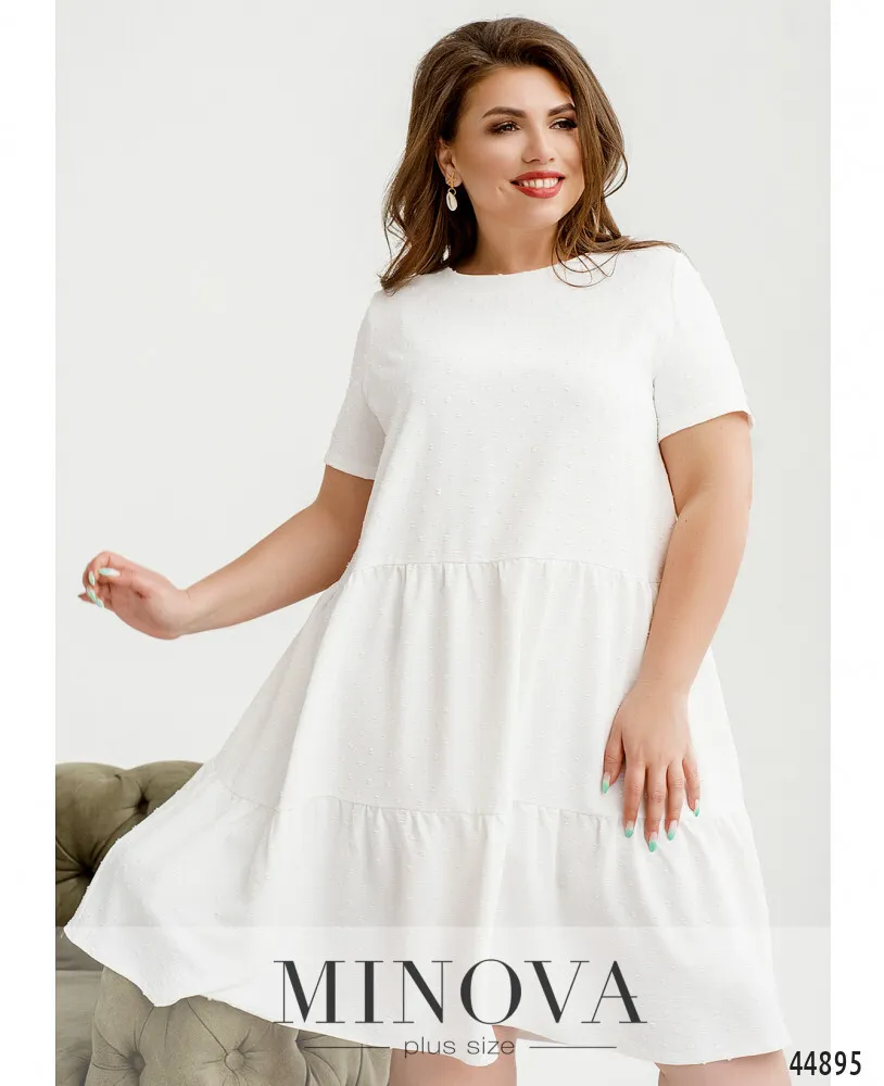 Платье 4143Б-белый Minova