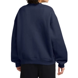 Женская Кофта теннисная Nike Studio Fleece Medium Weight Oversized Crew - midnight navy/sail