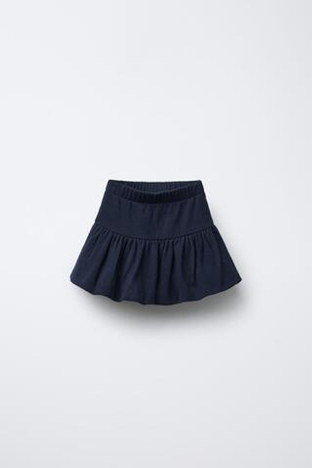ZARA ТРИКОТАЖНАЯ ЮБКА ИЗ ТКАНИ ПИКЕ, МОРСКОЙ СИНИЙ