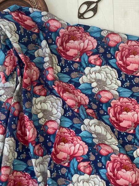 РОЗОВО-БЕЛЫЕ РОЗЫ И ЖЕМЧУГ  100% хлопок Handmade Fabrics 1