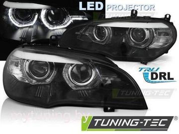 СВЕТОДИОДНЫЕ ФАРЫ ANGEL EYES LED DRL BLACK для BMW X5 E70 07-13