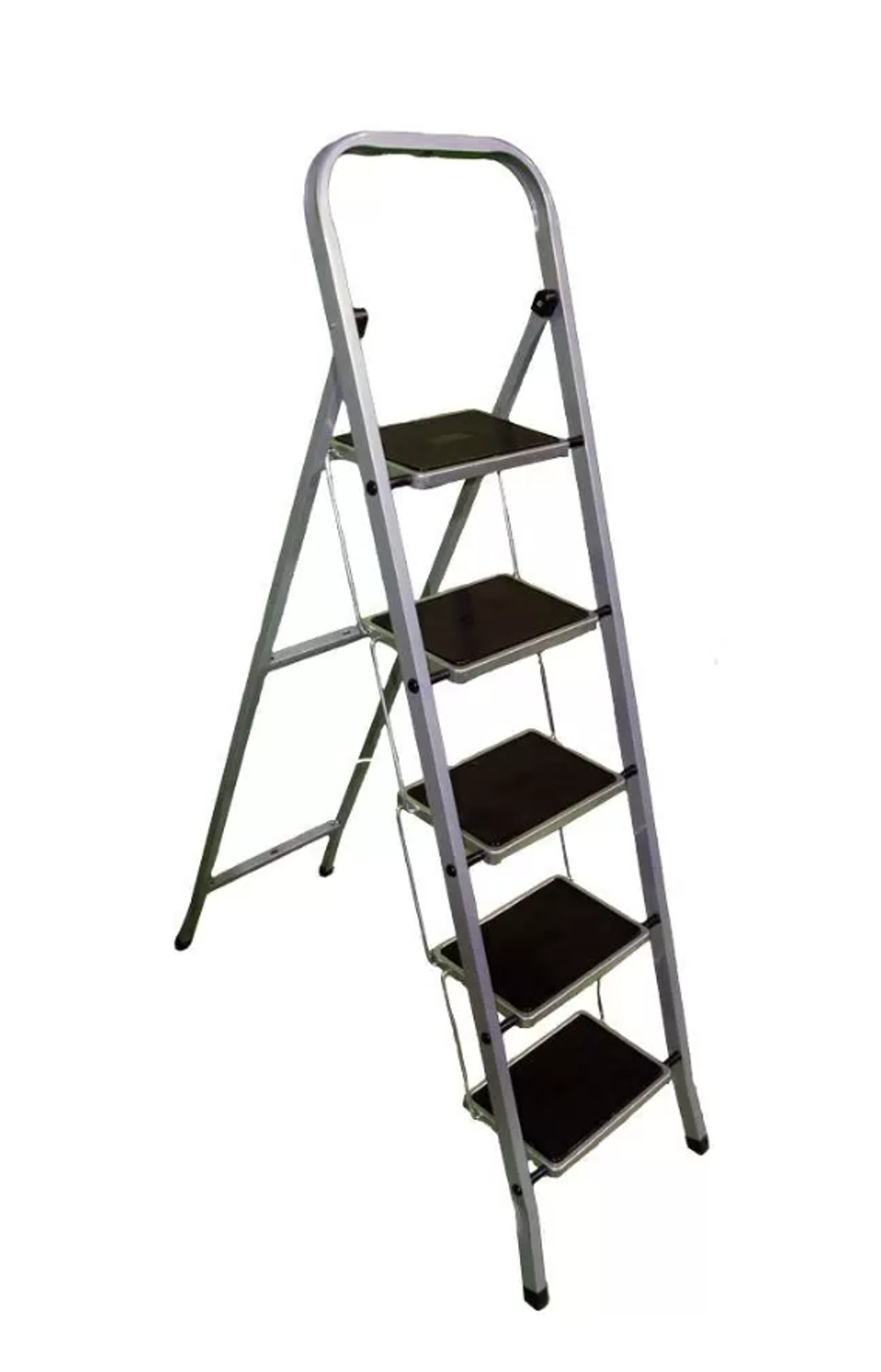 Стремянка стальная 5 ступеней широкая антискольз.ступень