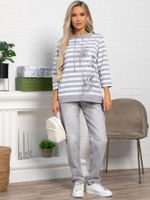 Блуза Весенняя нежность (бело-серая) Б15422-18М LT Collection