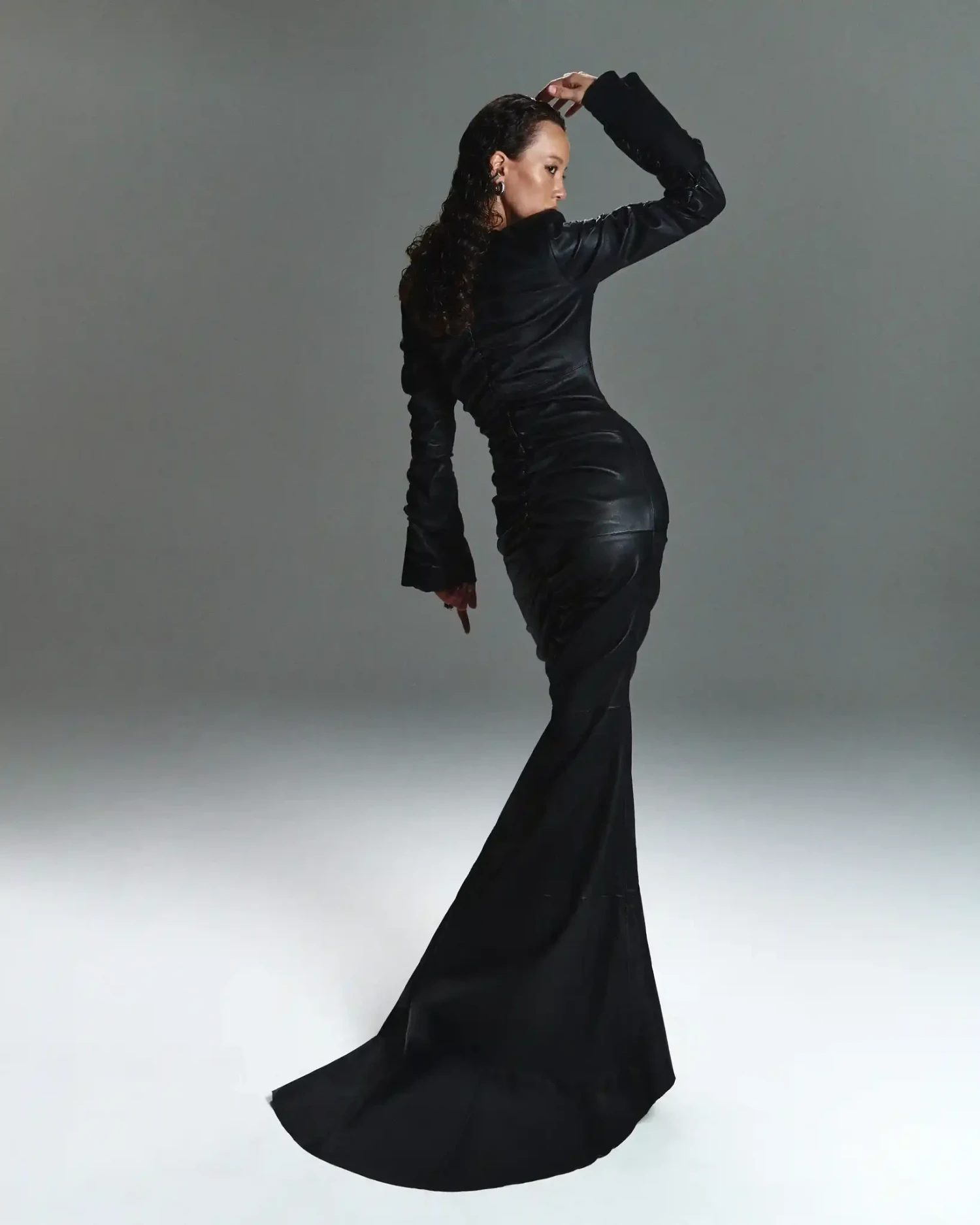 Платье Mermaid из кожи наппа