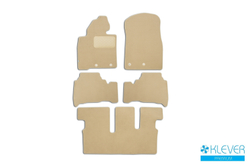 Коврики в салон Klever Premium TOYOTA Land Cruiser 200, 7 мест, АКПП, 2007-2012, 2012-2015, 2015-2021, внедорожник , 5 шт. (текстиль, бежевые) Klever.KLEVER04489422112KH