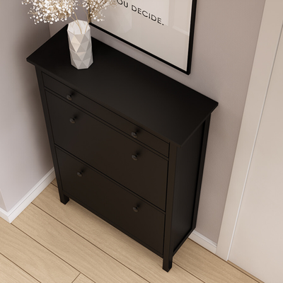 Обувница 3 ящика Хемнэс/Кымор, 89х31х128 см, черный