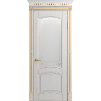 Межкомнатная дверь массив ясеня Viporte Бристоль аворио патина золото остеклённая