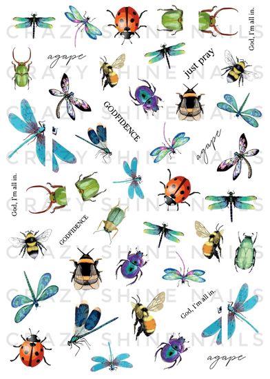 Слайдер-дизайн Crazy Shine Nails mini: Стрекозы