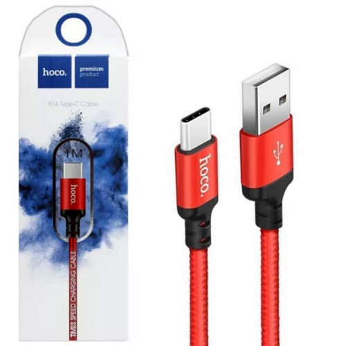 Дата-кабель универ. USB Type-C 1 м, 3А, красный (HOCO.)