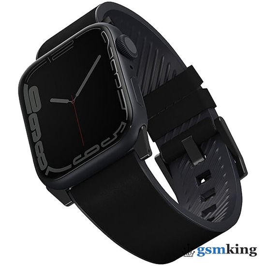 Uniq STRADEN Waterproof Leather/Silicone Strap for Apple Watch 42|44|45mm Black