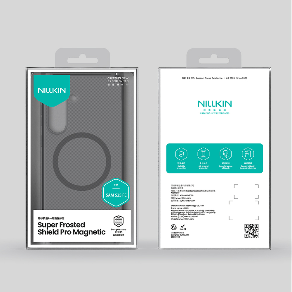 Чехол c MagSafe для Samsung Galaxy S25 FE, серия Super Frosted Shield Pro Magnetic (Clear version) прозрачный тонированный от Nillkin