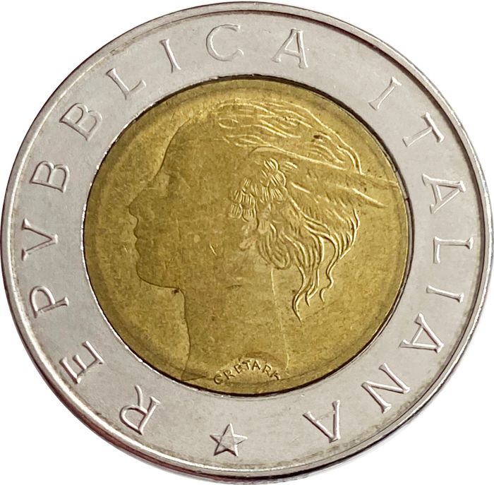 500 лир 1993 Банк Италии Италия AU