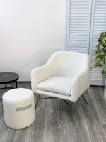 Кресло М-City DISAUR Шип (Sheep) Nini-01 Белый, Teddy, Золотой каркас