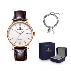 STARKING Automatic Mechanical Movement Watch Men"s Watches White Dial