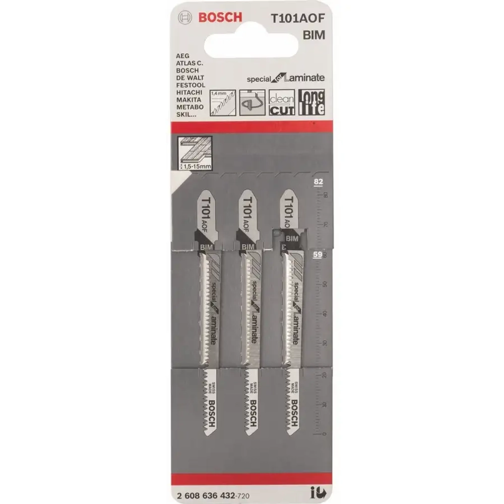 Пилки для лобзика T101 AOF, BIM BOSCH 2608636432