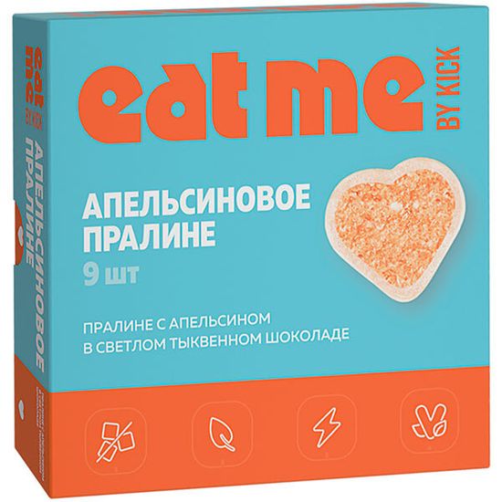 Шоколадные конфеты Апельсиновое пралине EAT ME KICK 90 г/8 шт