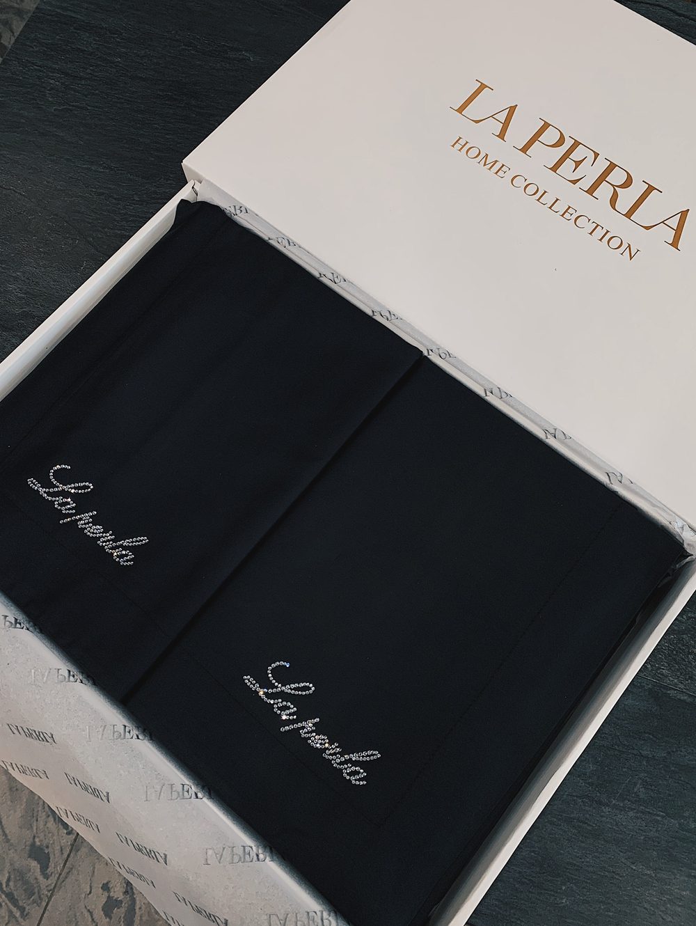 Однотонное постельное белье из сатина La Perla | Black