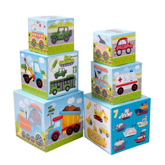 Пирамидка из кубиков 8 в 1 "Транспорт"