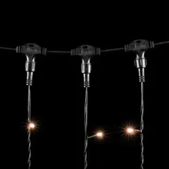 Светодиодный занавес 2*2 м., 400 экстра теплых белых LED ламп, черный провод ПВХ, LTC (PCL402-11-2EWW)