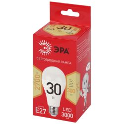 Лампа светодиодная ЭРА RED LINE LED A70-30W-827-E27 R 30Вт груша теплый белый свет Е27 | Лампы cветодиодные Груша (A)