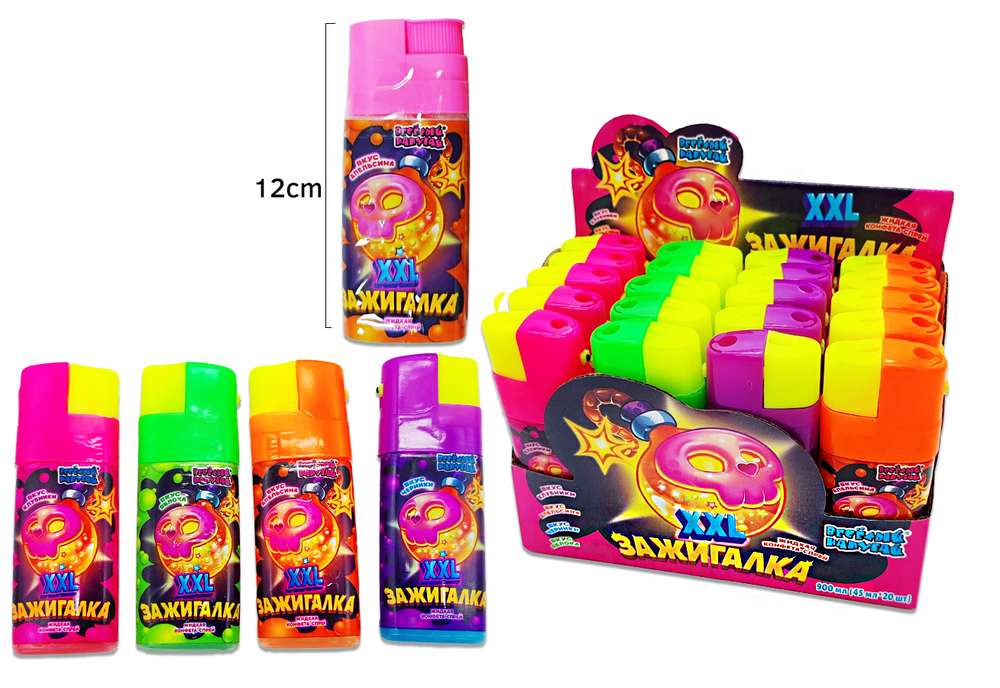 Жидкая конфета-спрей Весёлый напугай® (Зажигалка XXL), 12бл*20шт*45мл.;LC-139; Китай										¶