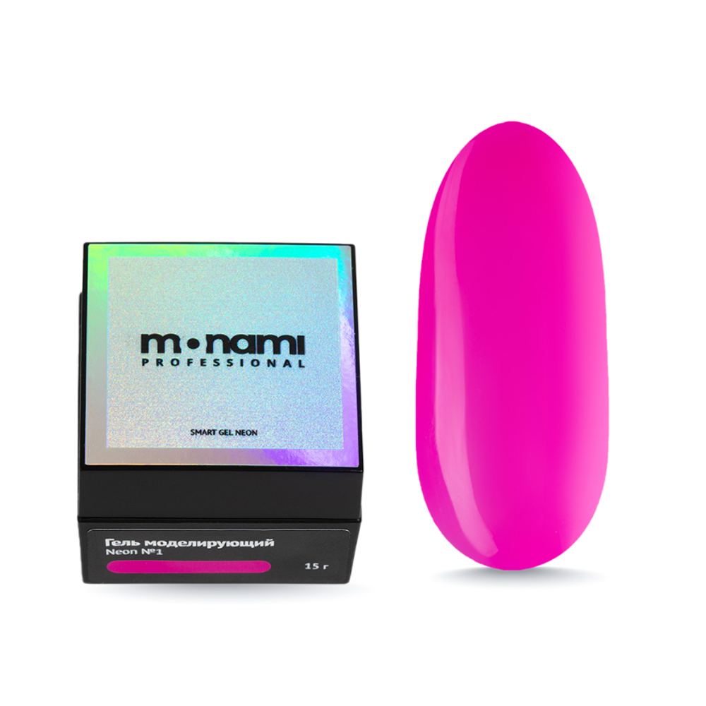 Monami Smart Neon Gel - Гель жесткий моделирующий Фуксия 01, 15гр