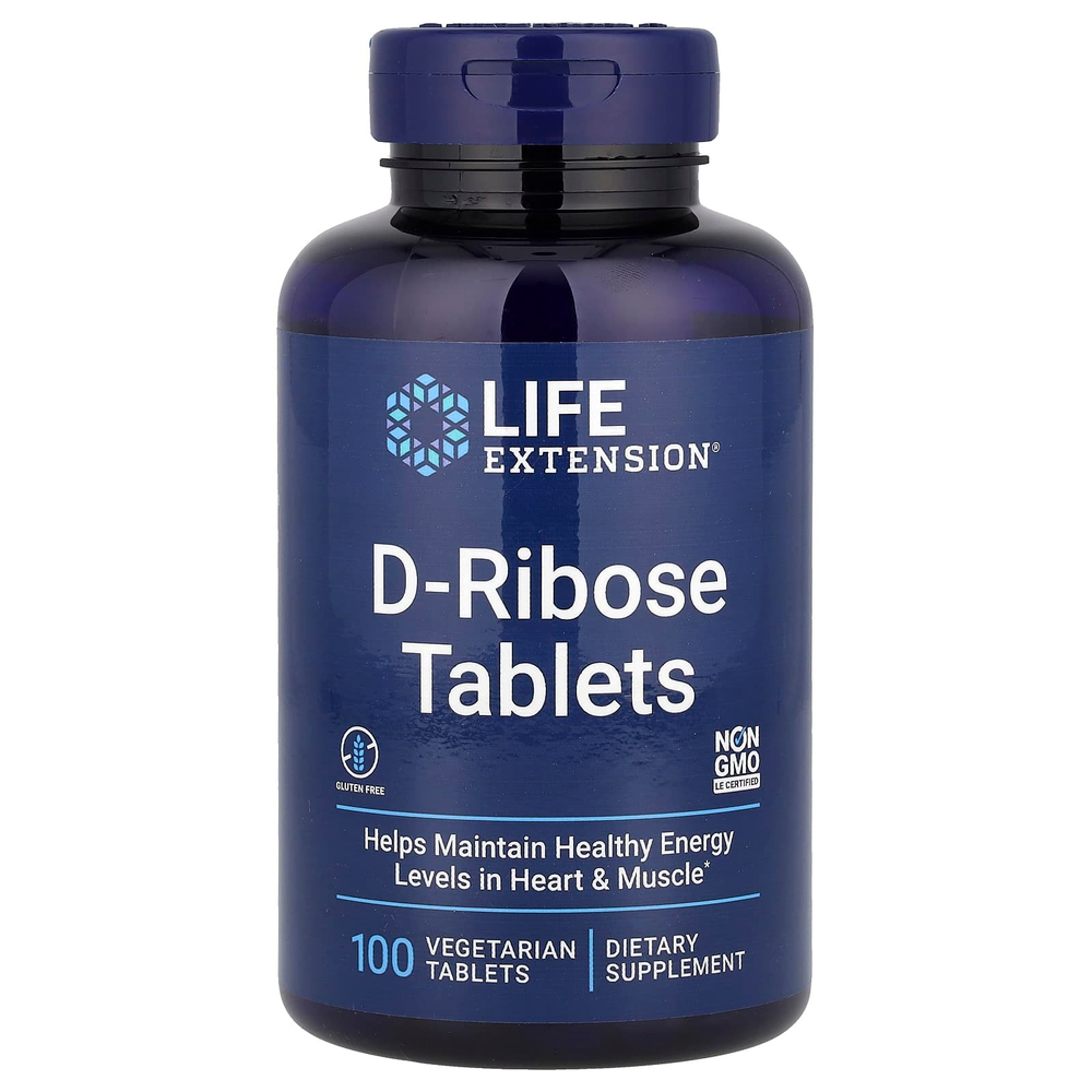Life Extension, таблетки D-рибозы, 100 вегетарианских таблеток