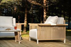 "Мальдивы" лаунж-зона из искусственного ротанга, цвет соломенный