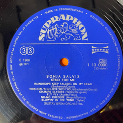 Винтажная виниловая пластинка LP Sonja Salvis, Gustav Brom Orchestra Оркестр Густава Брома Send For Me (Чехословакия 1972)
