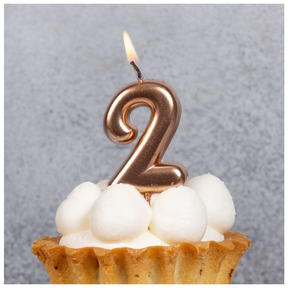 Свечи-цифры Розовое золото 4,5см