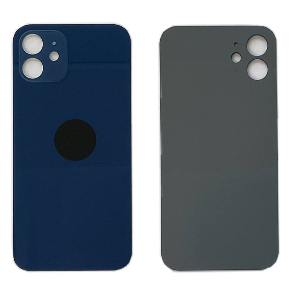 Задняя крышка для Apple iPhone 12 Синий (стекло, широкий вырез под камеру)