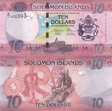 Соломоновы острова 10 долларов 2017 Ткач UNC