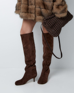 Сапоги из натуральной замши шоколадный