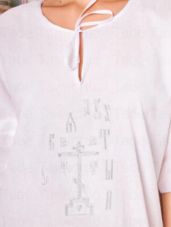 Крестильная рубашка для взрослых, для святых источников (серебро вышивка)