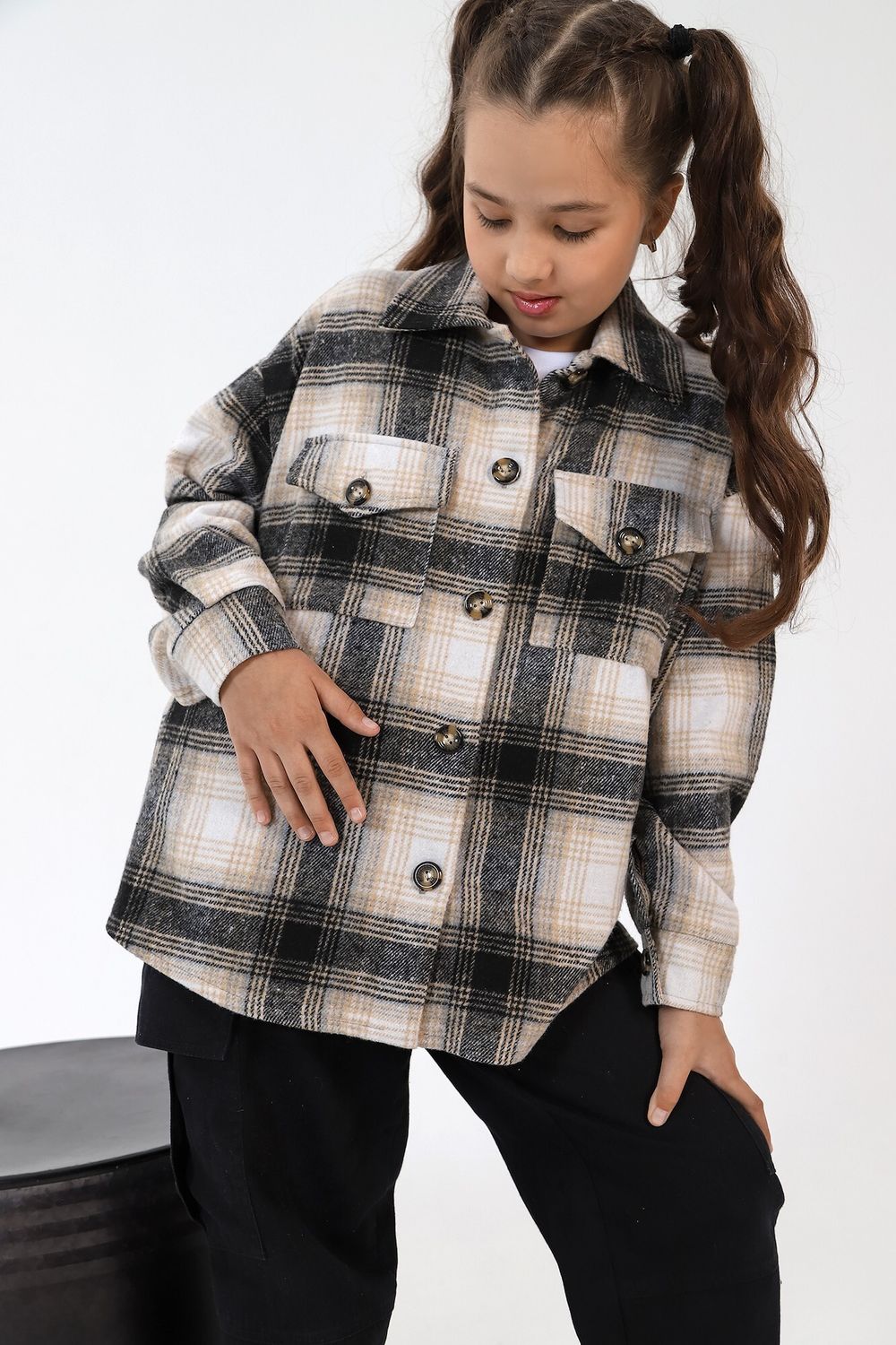 Рубашка для девочки Квадро-1 Виотекс КОРИЧНЕВЫЙ