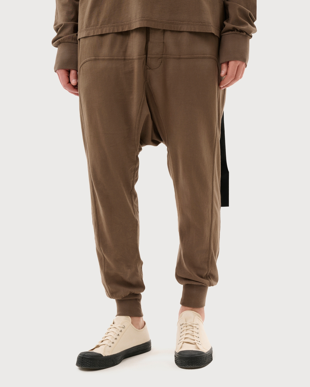 RICK OWENS DRKSHDW БРЮКИ СЕРЫЕ LIDO PRISONER DRAWSTRING