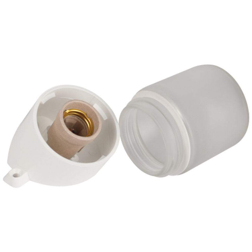 Светильник ЭРА НББ 01-60-002 для бани и сауны полиамид/стекло наклонный IP65 E27 max 60Вт белый НПБ400 термостойкий