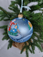 Шар стеклянный "Тройка", ручная роспись