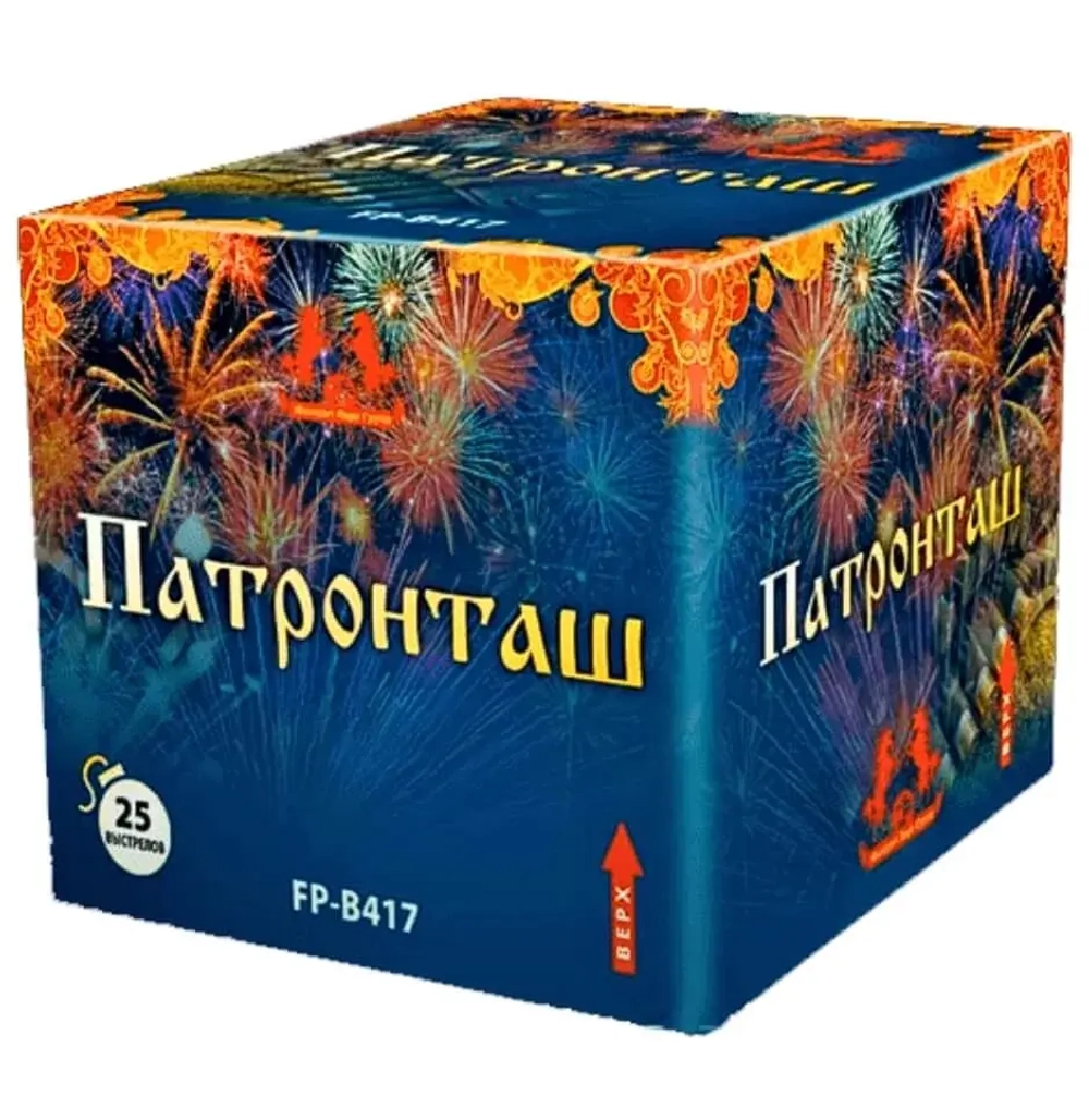 Батарея салютов Патронташ (FP-B417) от Фаворит Пиро Групп, 25 выстрелов, 50 мм