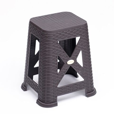 Темно-коричневый садовый табурет «Ротанг» (Цвет: темно-коричневый)